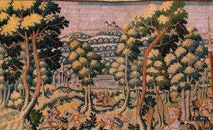 Flandrischer Wandteppich. Serie Geschichte des Cyrus. Nr. II Astyages erkennt Cyrus. Anonym, basierend auf Michiel Coxcie. Atelier Antwerpen. Ca. 1590. von Flemish School
