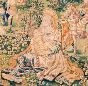 Flandrischer Wandteppich. Serie Das Buch Judith. Judith vor Holofernes. Fünfter Wandteppich in der Serie. Herstellung: Niederlande, Brüssel(?). Zweite Hälfte des 16. Jahrhunderts. von Flemish School