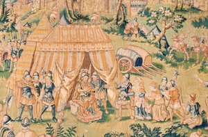 Serie Das Buch Judith. Judith vor Holofernes. Fünfter Wandteppich der Serie. Herstellung Niederlande, Brüssel(?). Zweite Hälfte des 16. Jahrhunderts. von Flemish School