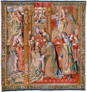 Flämischer Wandteppich. Serie Die Geschichte von David und Bathseba. Hochzeit von David und Bathseba. Zweites Panel der Serie. Modell Anonym. Herstellung Unbekannt, Brüssel. 1505 von Flemish School