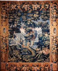 Flämischer Wandteppich. Sogenannte Verdures. Herstellung von Oudenaarde. Private Sammlung. 17. Jahrhundert (?) von Flemish School