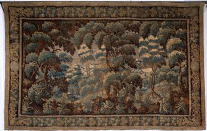Flämischer Wandteppich. Verdure. Ende 17. - Anfang 18. Jahrhundert. Eigentum der Kirche Sint-Walburgakerk Oudenaarde (Dekenij van de Sint-Walburga).