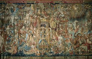 Fortuna (1520-1525), Teppich der Serie der Ehren des Königspalastes von La Granja de San Ildefonso - AELST III, Pieter van (ca. 1495-1555). Fortuna. 16. Jh. Spanien. KASTILIEN UND LEÓN. Real Sitio de San Ildefonso. Königspalast von La Granja de San Ildefon von Flemish School