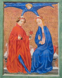 MS Gen1111 f.210 Heilige Cäcilia und Heiliger Valerian, Illustration aus Legenda Aurea von Jacobus de Voragine, ca. 1405-10 von Flemish School
