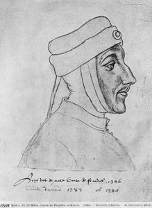 Ms 266 fol.54 Louis II. von Flandern, auch Louis III. von Artois und Louis I. von Palatin-Burgund, bekannt als Louis von Male, aus 