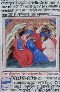Seite aus der Legenda Aurea, Brügge, ca. 1400-10 von Flemish School