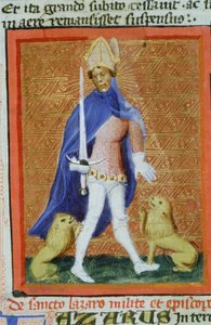Seite aus der Legenda Aurea, Brügge, ca. 1400-10 von Flemish School