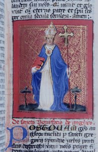 Seite aus der Legenda Aurea, Brügge, ca. 1400-10 von Flemish School