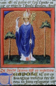Seite aus der Legenda Aurea, Brügge, ca. 1400-10 von Flemish School
