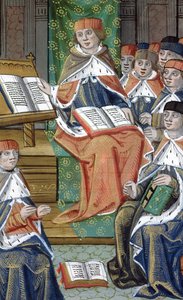 Vorlesung im Saal, aus De Medina Fen I. II, von Avicenna (980-1037)