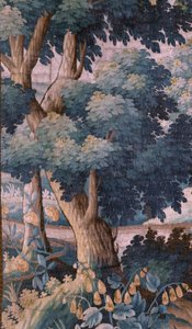 Pfarrkirche (Sint-Walburgakerk). Flämischer Wandteppich "Verdure". Oudenaarde. Ende 17. Anfang 18. Jahrhundert. Eigentum der Kirche Sint-Walburgakerk Oudenaarde.