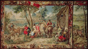 Plünderung, aus der Serie Militärwissenschaft, Werkstatt von Judocus de Vos, ca. 1715-24