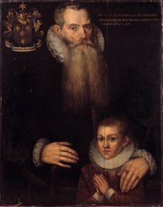 Porträt von Charles de Conde (1535-1602) und seinem Sohn John im Jahr 1592 von Flemish School