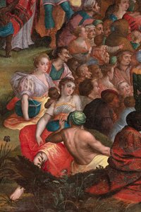 Predigt von Johannes in der Wüste von Flemish School