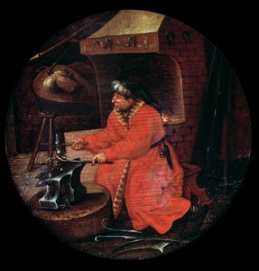 Darstellung eines Schmiedes in seiner Schmiede von Flemish School