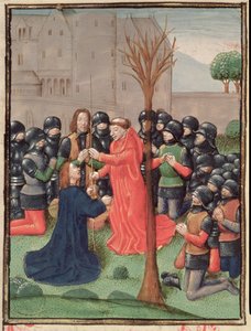 Das Auffinden des Speers, mit dem Christus durchbohrt wurde, aus Estoire d