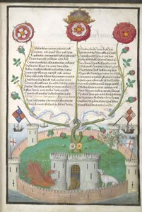 Verse mit Tudor-Symbolen, ca. 1516 (Pergament) von Flemish School