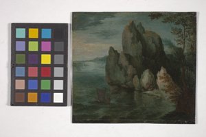 Meereslandschaft mit hoher Klippe