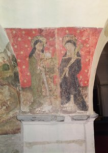 St. Simon und St. Claire, Wandgemälde aus der Krypta, ca. 1480-1540