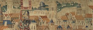 Wandteppich, der die Eroberungen von König Alfons V. von Portugal zeigt (Detail)