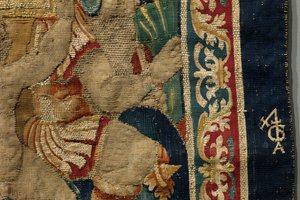 Wandteppich, der die Eroberungen von König Alfons V. von Portugal zeigt (Detail)