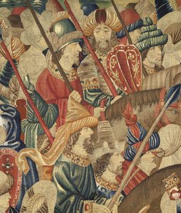 Wandteppich, der die Eroberungen von König Alfons V. von Portugal zeigt, Tournai. Detail. von Flemish School