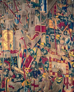 Wandteppich zeigt die Eroberungen von König Alfons V. von Portugal, Tournai (Detail)