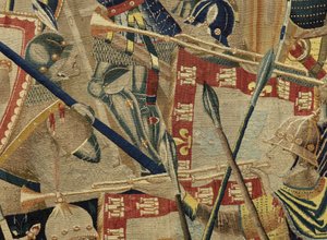 Wandteppich, der die Eroberungen von König Alfons V. von Portugal zeigt, Tournai (Detail)