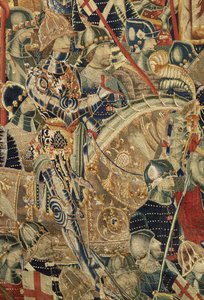 Wandteppich, der die Eroberungen von König Alfons V. von Portugal zeigt, Tournai (Detail) von Flemish School