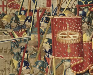 Wandteppich, der die Eroberungen von König Alfons V. von Portugal zeigt (Conquistas de Alfonso V de Portugal), Tournai. (Detail) von Flemish School