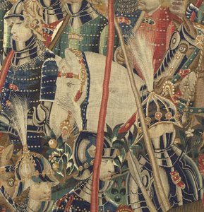 Wandteppich mit den Eroberungen von König Alfons V. von Portugal, Tournai. (Detail)