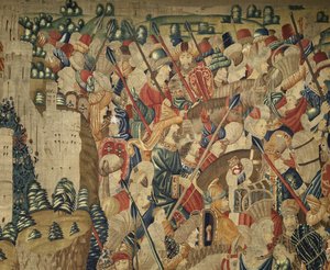 Wandteppich, der die Eroberungen von König Alfons V. von Portugal zeigt von Flemish School