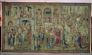 Der Tod des Kindes und der König wird zum Sieg versprochen, Wandteppich von David und Bathseba, ca. 1510-15