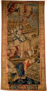 Die Portugiesen in Indien - Flämischer Wandteppich von Tournai aus dem ersten Viertel des 16. Jahrhunderts - Marinemuseum von Lissabon (Portugal) von Flemish School