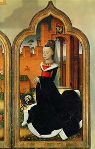 Triptychon von Jean de Witte, rechte Tafel: Maria Hoose, Ehefrau von Jean de Witte, 1473 von Flemish School