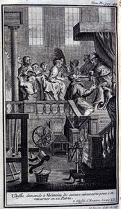 Odysseus bittet Alkinoos um die notwendige Hilfe, um in seine Heimat zurückzukehren. Illustration für Buch VII der Odyssee von Homer, veröffentlicht in Amsterdam 1731, Privatsammlung Mailand von Flemish School