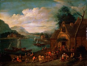 Eine Taverne am Meer, 16.-18. Jahrhundert von Flemish master