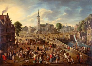 Stadtansicht des Hauptplatzes in Lier, ca. 1620-1625 von Flemish master