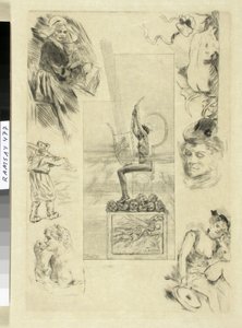 Große Lyra. Titelbild für die 1887er Ausgabe von Mallarmés Werken. von Félicien Rops