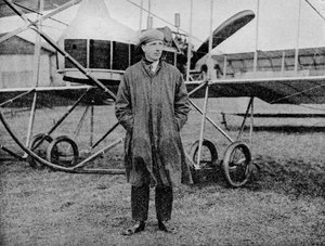 London-Manchester Luftwettbewerb: Mr. Jack Alcock und sein Maurice Farman Doppeldecker, 1914 von Flight Photo