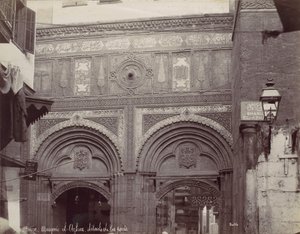 Kairo. Moschee el-Arhar, Details der Tür, 1870er Jahre von Félix Bonfils