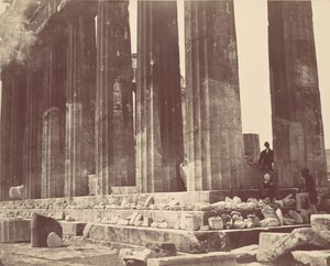 [Details der Kolonnade des Parthenon, Athen], ca. 1870er von Félix Bonfils