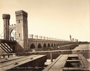 Die Stauung des Nils, in der Nähe von Kairo, Ägypten