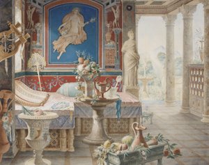 Architektonische Fantasie im Stil von Pompeji