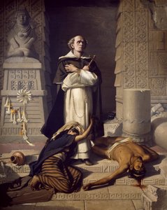Pater Bartholomäus de Las Casas, Verteidiger der amerikanischen Ureinwohner von Félix Parra