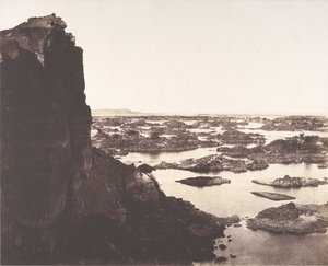 Zweite Katarakt, Felsen von Aboucir, Stromschnellen und Granitinseln, 1851 von Félix Teynard