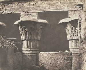 Esneh Latopolis, Konstruktion Ensablée - Architrav, Fûts und Kapitelle, 1851-52 von Félix Teynard