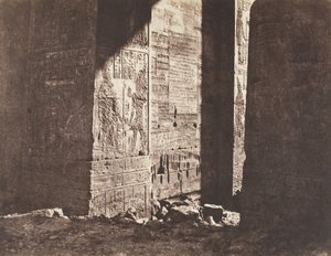 Ile de Fileh Philä, Premier Pylône, Französische Inschrift Graviert auf dem Türrahmen von Félix Teynard
