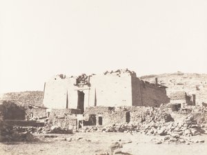 Kalabcheh Talmis, Ruinen des Tempels - Fassade und Umfassungsmauer, 1851-52, gedruckt 1853-54