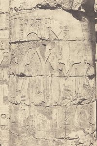 Karnak Theben, Palast--Hypostylhalle--Zentrale Kolonnade--Dekoration eines Schaftes